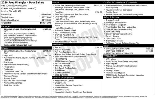 2026 Jeep Wrangler 4-Door Sahara 4x4
