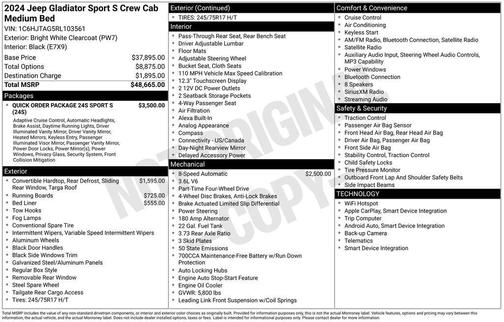 2024 Jeep Gladiator Sport S