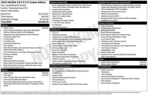 2022 Mazda CX-5 2.5 S Carbon Edition