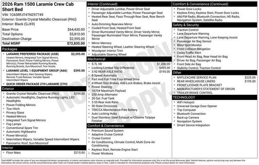 2026 RAM 1500 Laramie