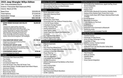 2022 Jeep Wrangler Willys
