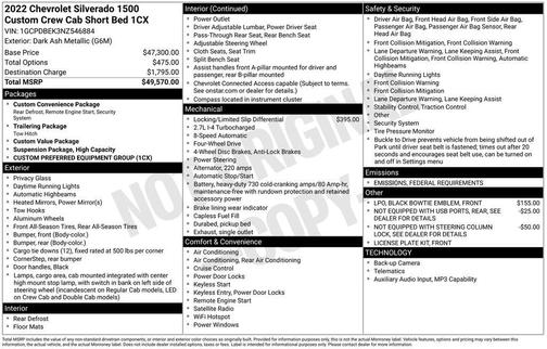 2022 Chevrolet Silverado 1500 Custom