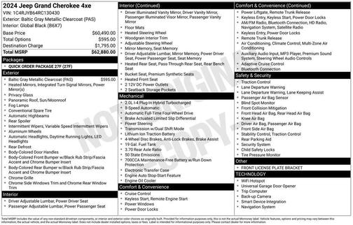 Baltic Gray Metallic Clearcoat 2024 Jeep Grand Cherokee 4xe Base