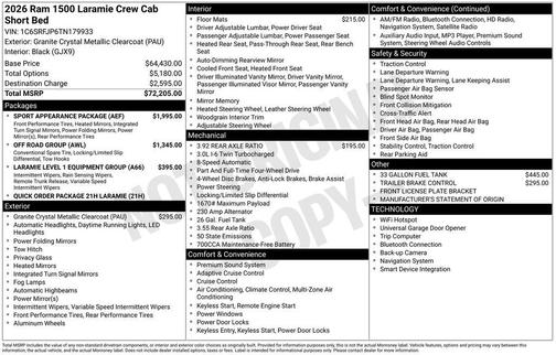 2026 RAM 1500 Laramie