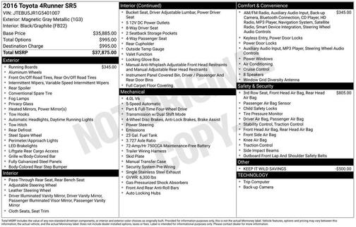 2016 Toyota 4Runner SR5