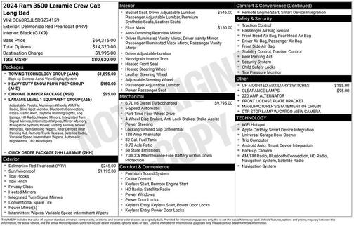 2024 RAM 3500 Laramie Crew Cab 4x4 8' Box