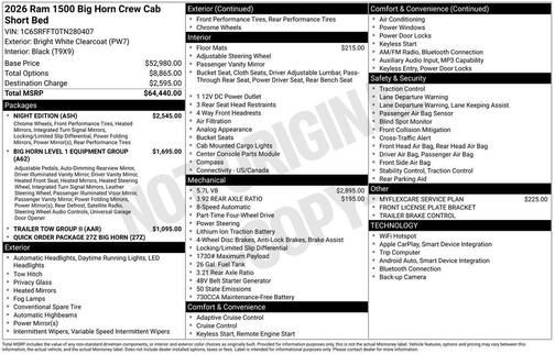 2026 RAM 1500 Big Horn/Lone Star