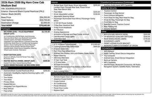 2026 RAM 2500 Big Horn