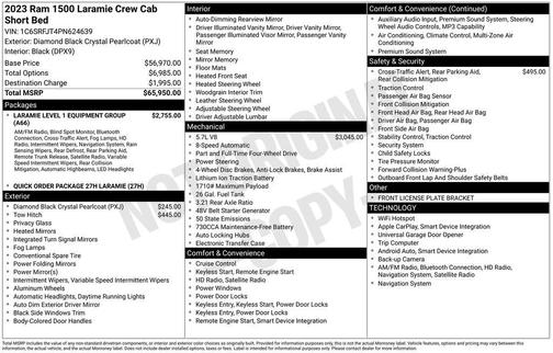 Diamond Black Crystal Pearlcoat 2023 RAM 1500 Laramie