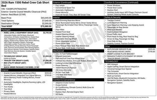 Granite Crystal Metallic Clearcoat 2026 RAM 1500 Rebel