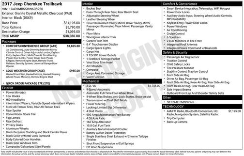 2017 Jeep Cherokee Trailhawk