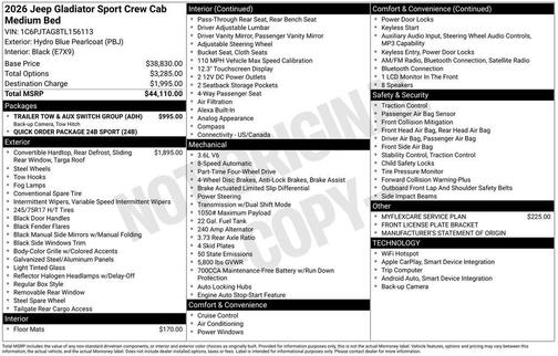 2026 Jeep Gladiator Sport