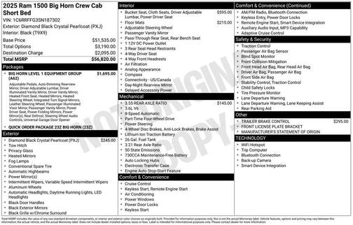 2025 RAM 1500 Big Horn/Lone Star