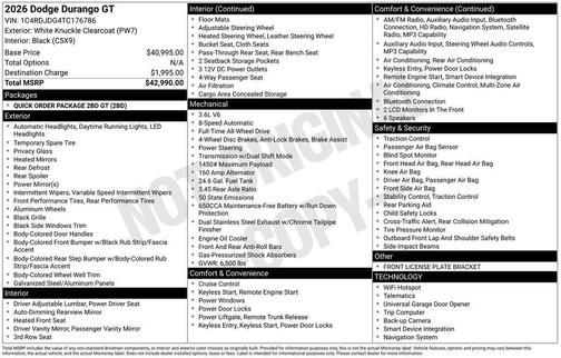 2026 Dodge Durango GT AWD
