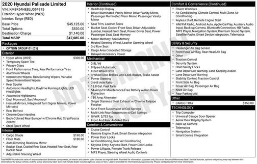 2020 Hyundai PALISADE Limited