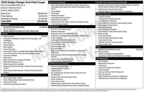 2026 Dodge Charger R/T Scat Pack