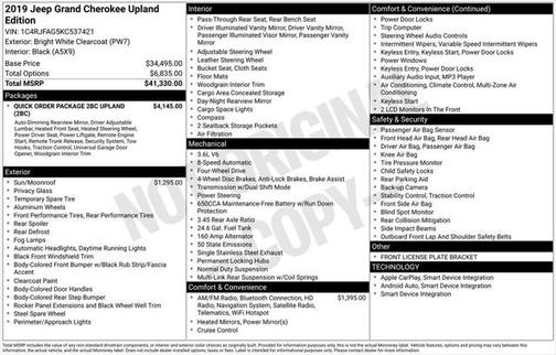 2019 Jeep Grand Cherokee Upland