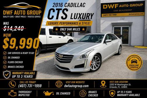 Radiant Silver Metallic 2016 Cadillac CTS 2.0L Turbo Luxury