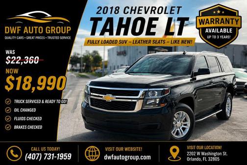 Black 2018 Chevrolet Tahoe LT