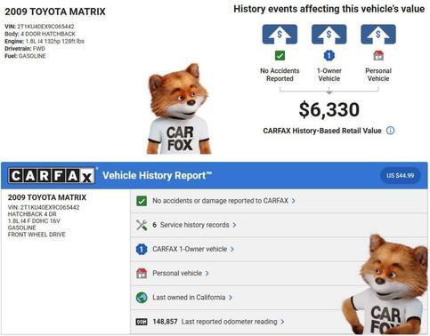 2009 Toyota Matrix S