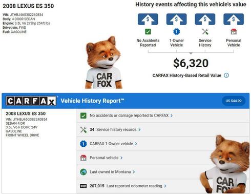 2008 Lexus ES 350 Base