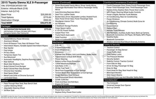 2015 Toyota Sienna XLE