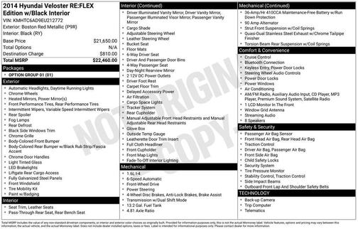 2014 Hyundai Veloster RE:FLEX w/Black