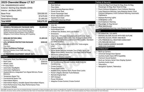 Sterling Gray Metallic 2025 Chevrolet Blazer LT