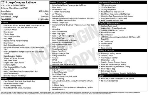 Black Clearcoat 2014 Jeep Compass Latitude