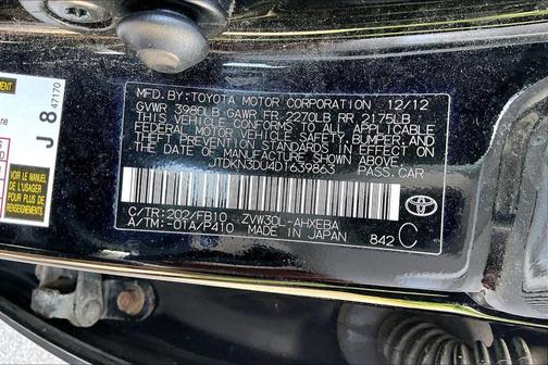 Black 2013 Toyota Prius Two