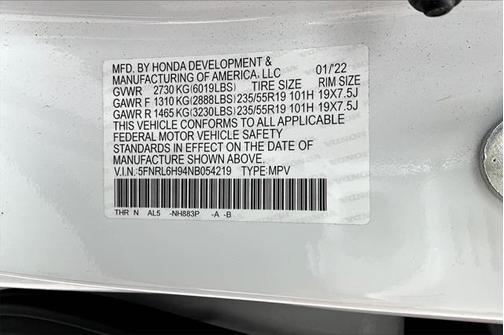 2022 Honda Odyssey Elite