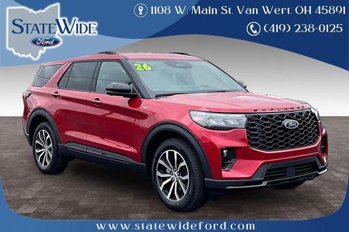Rapid Red Metallic Tinted Clearcoat 2026 Ford Explorer ST-Line