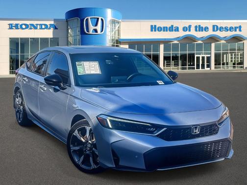 Platinum White Pearl 2025 Honda Civic Hybrid Sport Touring
