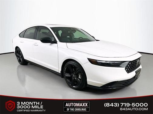 Platinum White Pearl 2025 Honda Accord Hybrid Sport-L