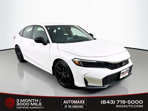 Platinum White Pearl 2025 Honda Civic Sport