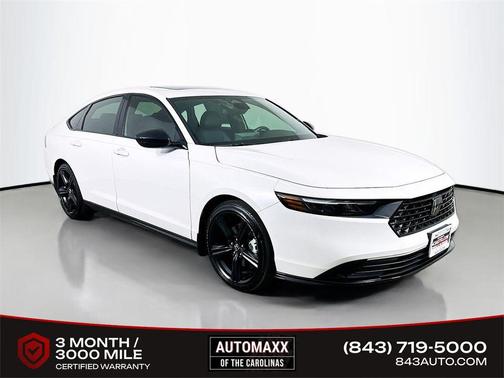 Platinum White Pearl 2025 Honda Accord Hybrid Sport-L
