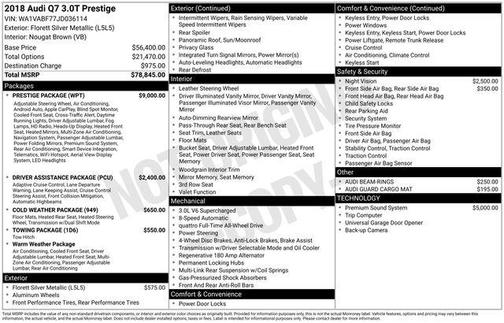 2018 Audi Q7 3.0T Prestige