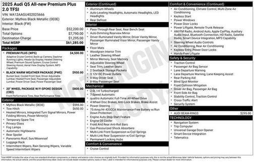 2025 Audi Q5 Premium Plus TFSI quattro S tronic