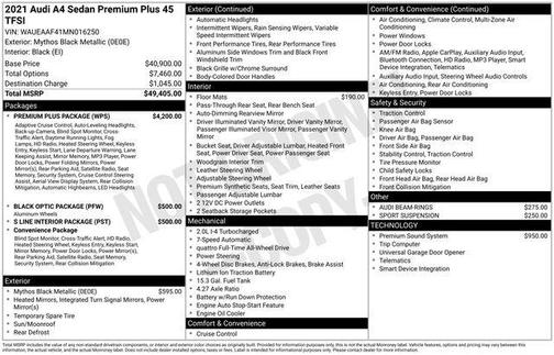 2021 Audi A4 45 S line Premium Plus