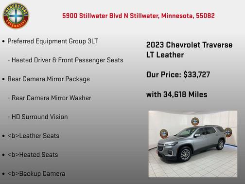 Sterling Gray Metallic 2023 Chevrolet Traverse LT Leather