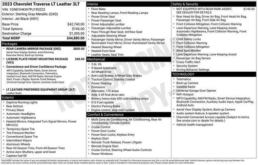 Sterling Gray Metallic 2023 Chevrolet Traverse LT Leather