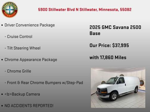 Summit White 2025 GMC Savana 2500 Work Van