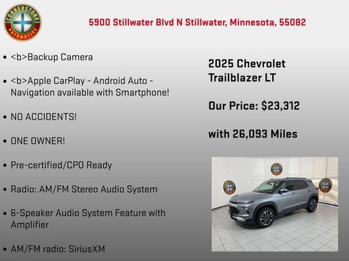Sterling Gray Metallic 2025 Chevrolet Trailblazer LT