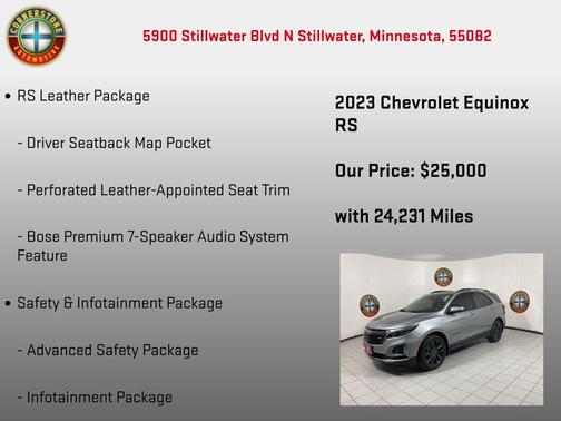 Sterling Gray Metallic 2023 Chevrolet Equinox RS