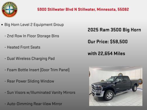 Diamond Black Crystal Pearlcoat 2025 RAM 3500 Big Horn Crew Cab 4x4 6'4' Box