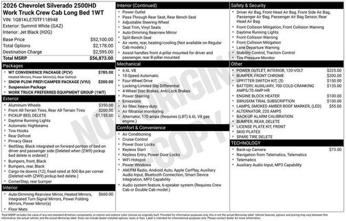2026 Chevrolet Silverado 2500 WT