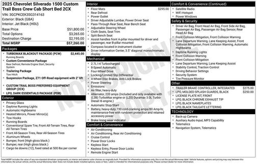 2025 Chevrolet Silverado 1500 Custom Trail Boss