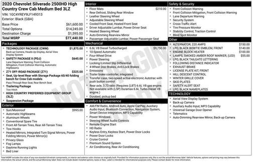 Black 2020 Chevrolet Silverado 2500 High Country