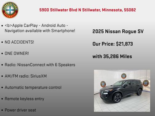 Super Black 2025 Nissan Rogue SV