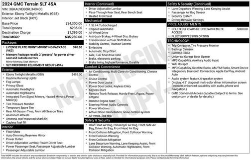 Ebony Twilight Metallic 2024 GMC Terrain SLT